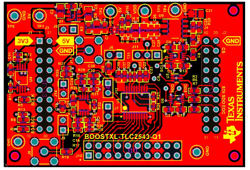 Location Circuit - Texas Instruments BOOSTXL-TLC2543 Evaluation Kit